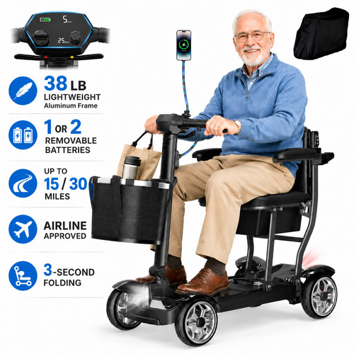 38lb foldable wheel mobility - 38lb,