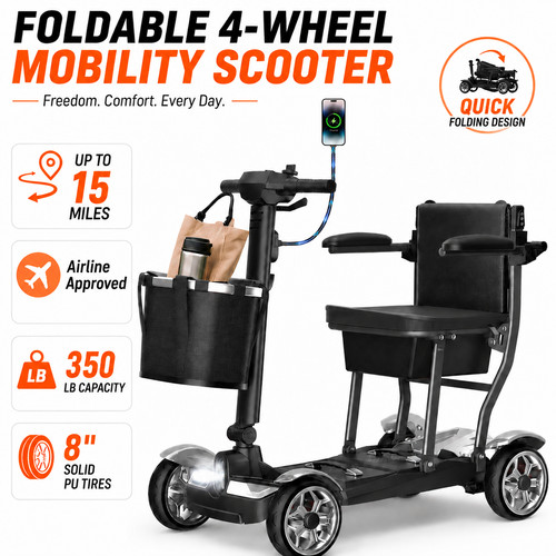 Wheel folding mobility - 4-wheel,