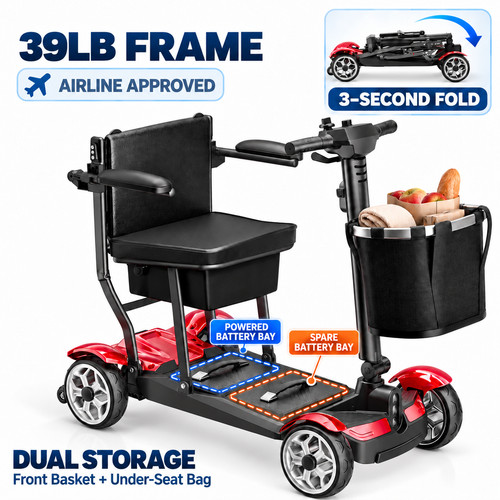 39lb foldable wheel mobility - 4-wheel,